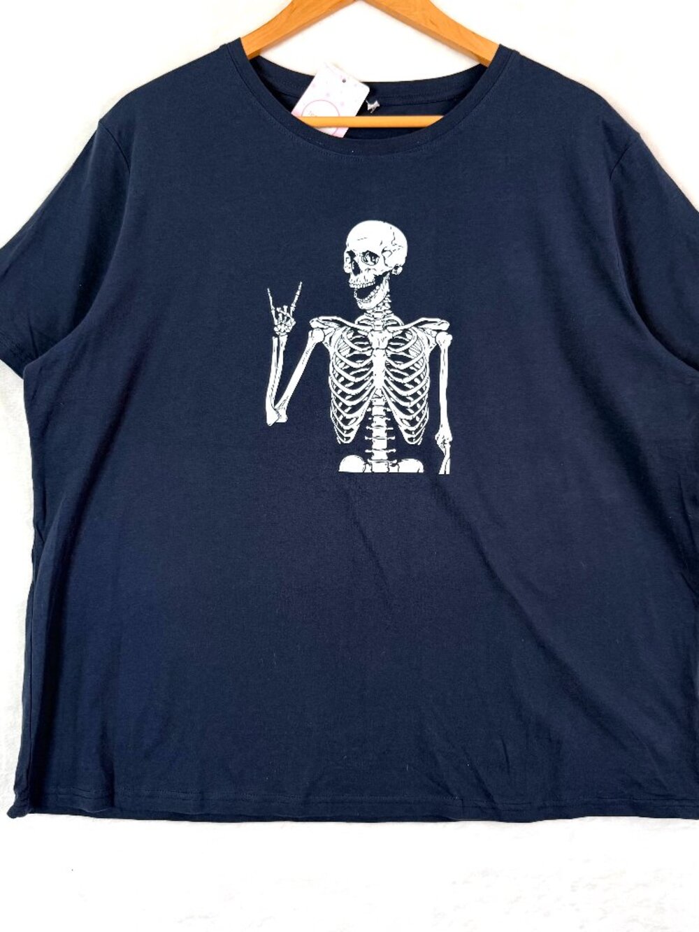NEW Rocker Metal Skeleton Grunge Halloween Cropped T Shirt Womens 4XL Blue